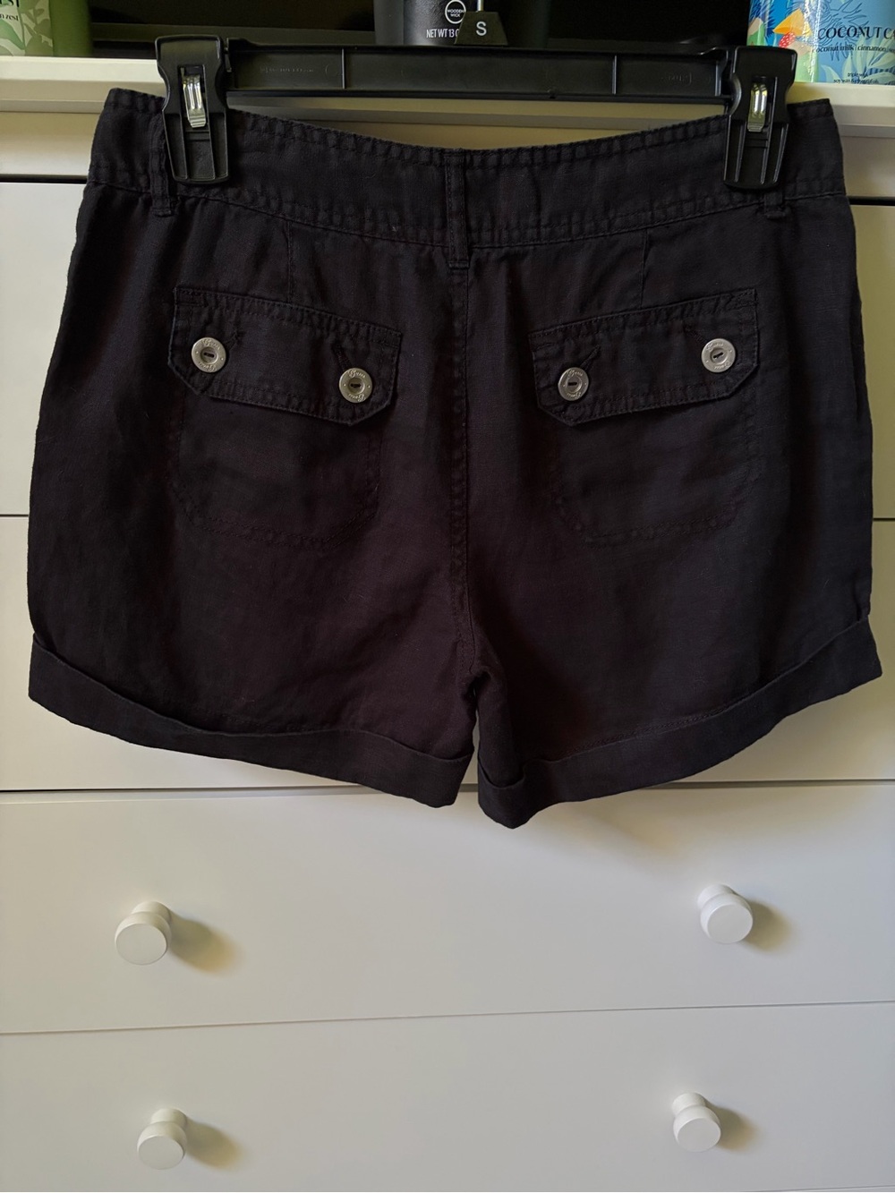💕GUESS WOMENS SIZE 1 BLACK LINEN SHORTS - Picture 13 of 14